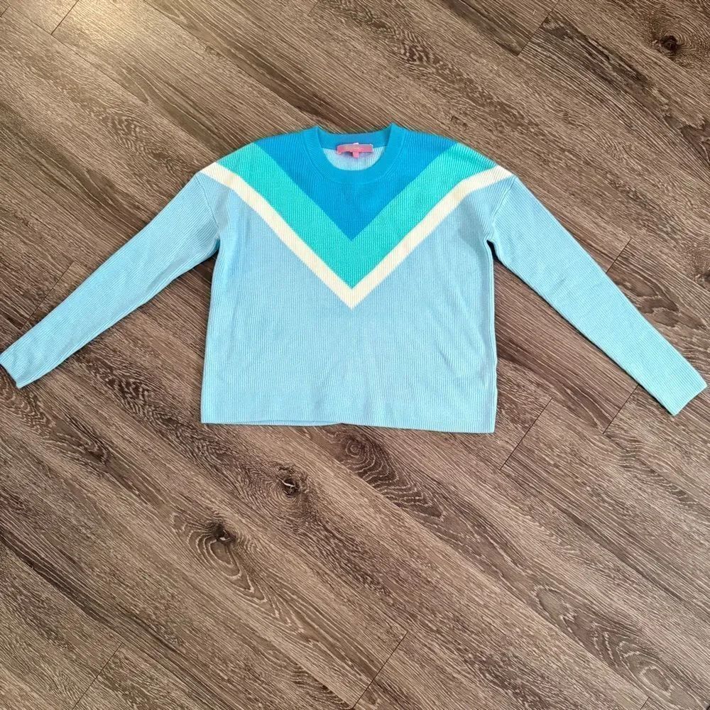 Lilly Pulitzer Rivka Chevron Stripe Colorblock Pullover Sweater